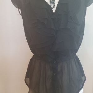Sheer black blouse